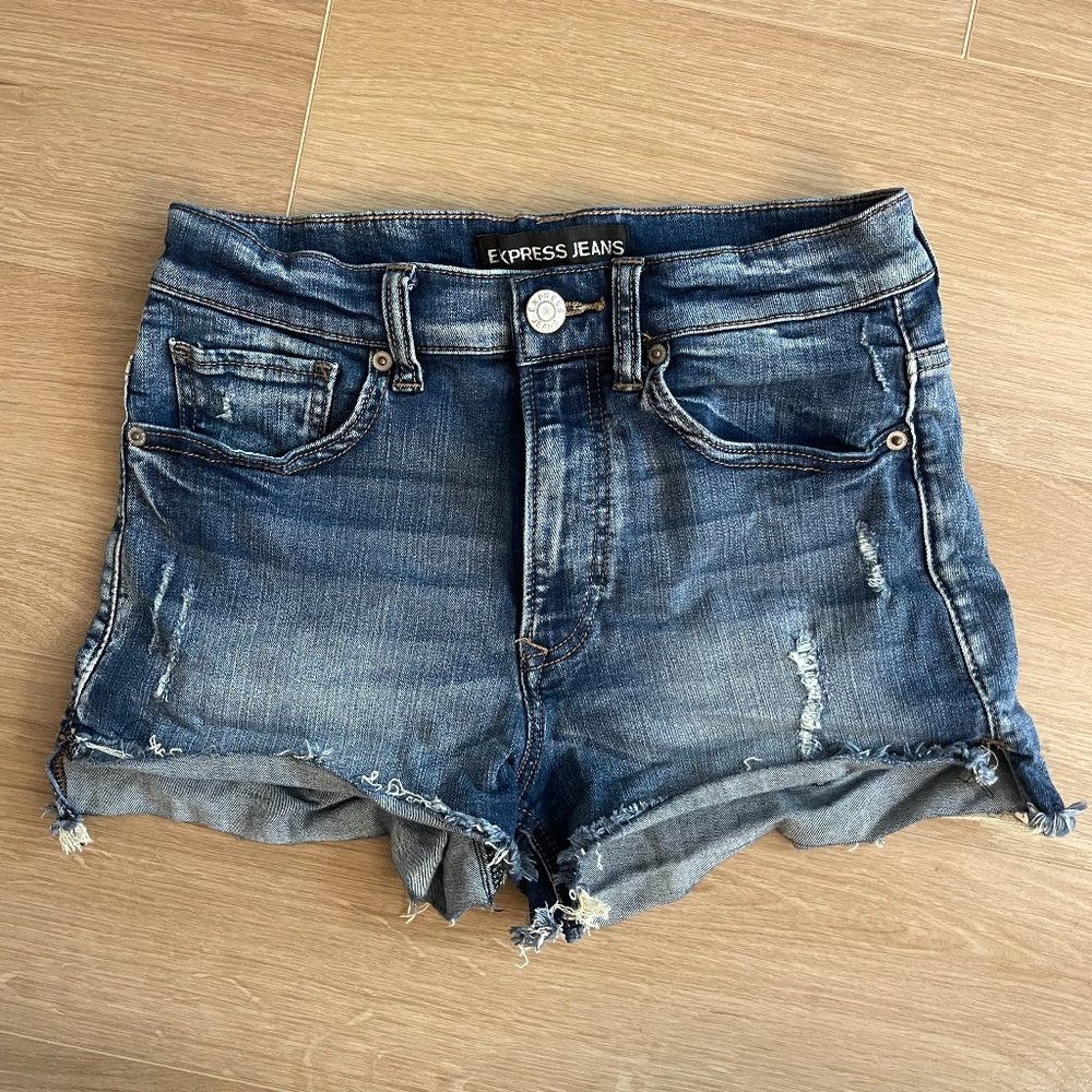 Express Jeans - Distressed Jean Shorts